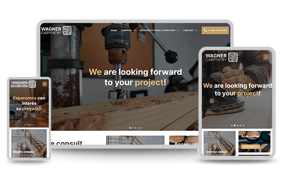 Sample carpentry website for design service