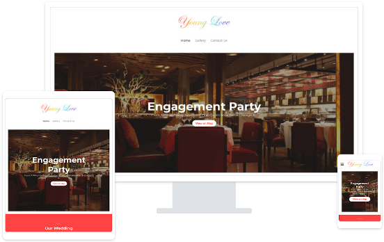 MyWebsite event website template on various end devices 