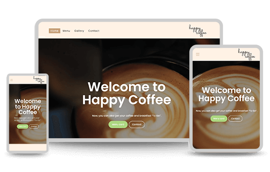 Sample cafe website for design service